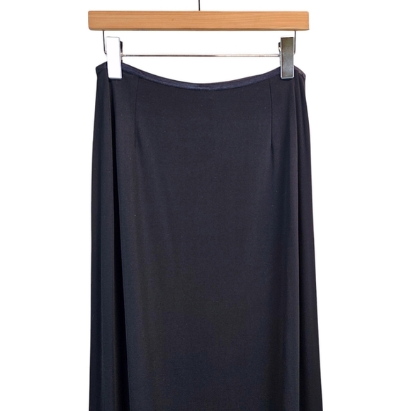 J. Jill Maxi Skirt LP Black Ponte Knit Full Length Minimalist Quiet Luxury - Picture 9 of 13